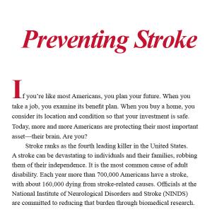 Preventing Stroke: Brain Basics